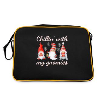 Chillin avec mes gnomies - Gnomes de Noël - Sac Retro - noir/or - Dos