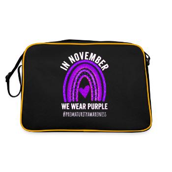 In November we wear Purple, Prematurity - Retro Bag - black/gold - Back