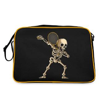 Dabbing Skeleton Joueur de tennis avec raquette de tennis - Sac Retro - noir/or - Dos