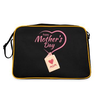 Happy Mouther Day - Retro Tasche - Schwarz/Gold - Hinten