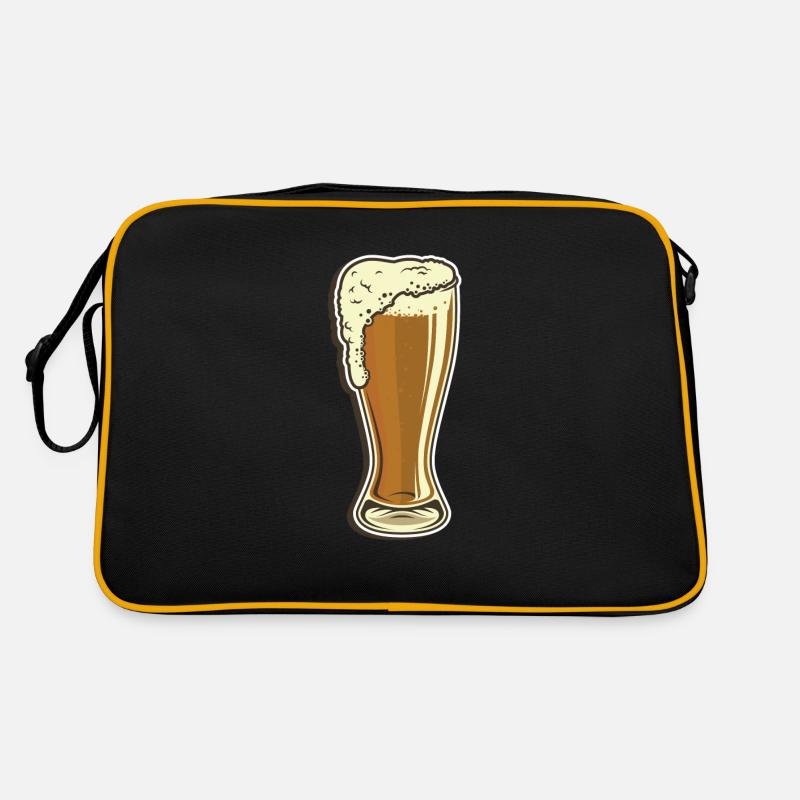 Weizenbier Glas mit Schaum Perfektes Bier Retro Tasche