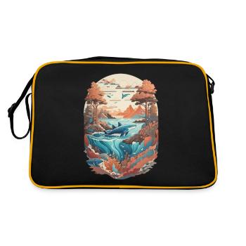 Vintage Sea Wolfs & Whales - Retro Bag - black/gold - Back