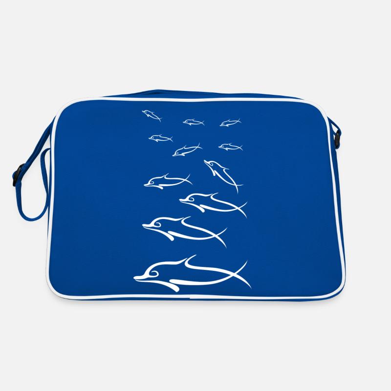 Dolphins white group Retro Bag