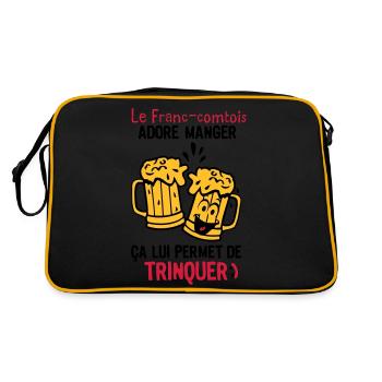 franc comtois trinquer biere alcool verre - Sac Retro - noir/or - Dos