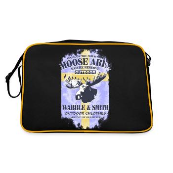 Moose Land - Sweden Vintage Flag - Retro Tasche - Schwarz/Gold - Hinten