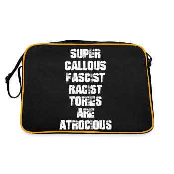 LES TORIES RACISTES FASCISTES SUPER CALLEUX SONT ATROCES - Sac Retro - noir/or - Dos