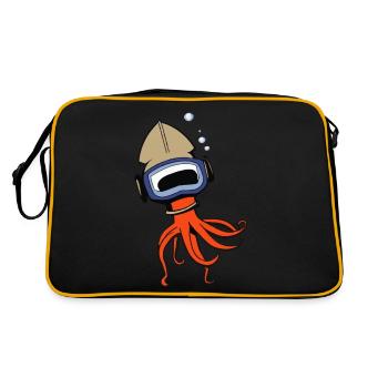 Red little octopus octopus with helmet gift idea - Retro Bag - black/gold - Back