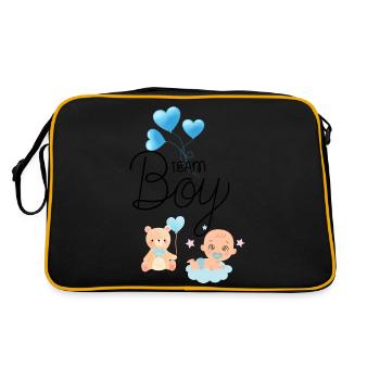 Team boy Gender Reveal Party Shirts - Sac Retro - noir/or - Dos