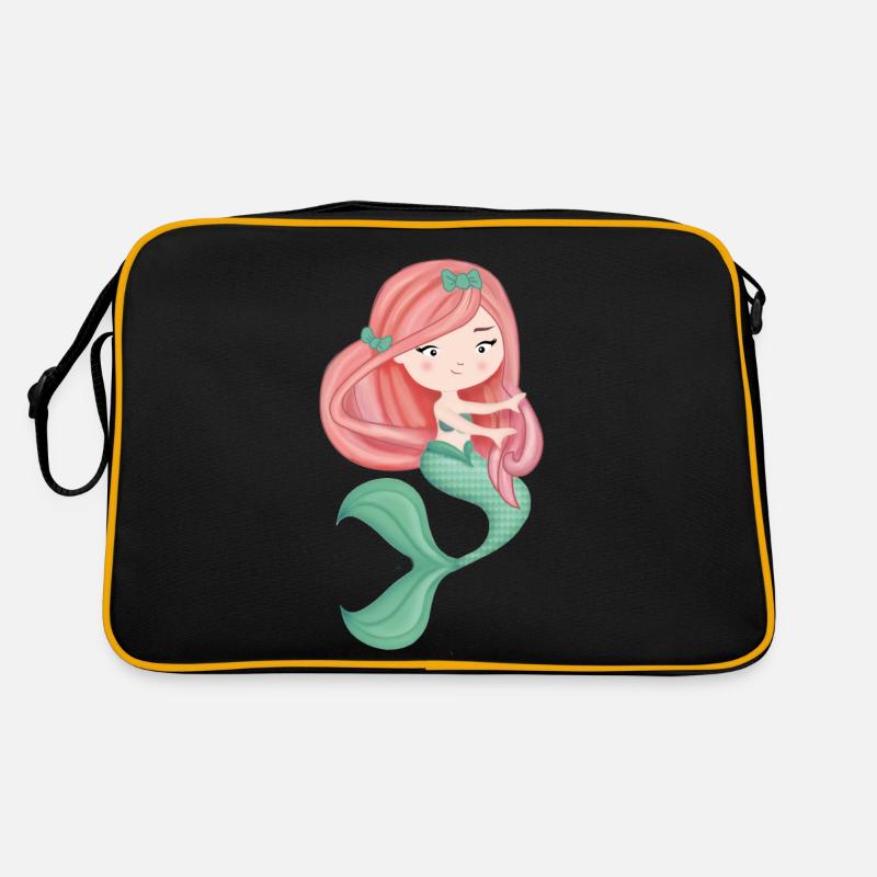 Petite sirene chevelure rousse queue verte Sac Retro