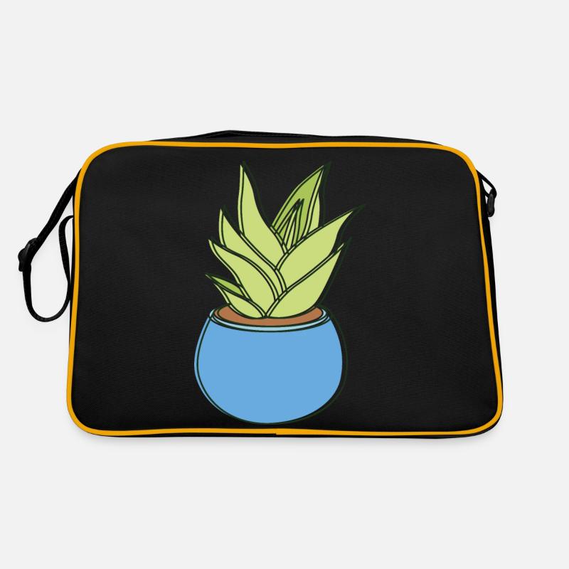 Herbstlaub - Retro Tasche - Schwarz/Gold