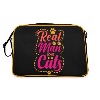 real man love cats - Sac Retro - noir/or - Dos
