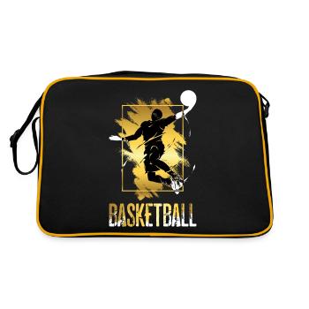Basketball Basketballspieler Dunking Gold Splash - Retro Tasche - Schwarz/Gold - Hinten