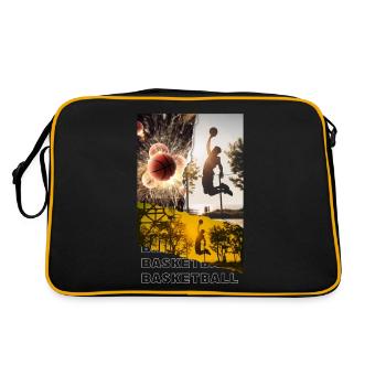 Basketball Basketballspieler Dunking Sport Spieler - Retro Tasche - Schwarz/Gold - Hinten