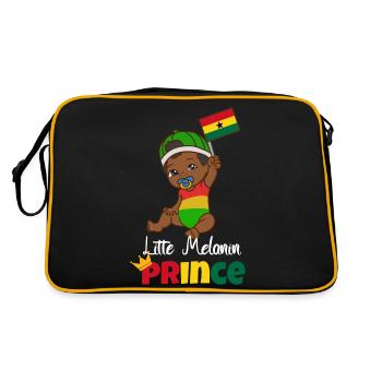 Ghana Ghanaian Flag Young Prince Crown I Gift - Retro Bag - black/gold - Back