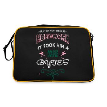 birthday dads favorite computer language - Retro Bag - black/gold - Back