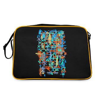 Muster / Bauhaus -Teppich - Retro Tasche - Schwarz/Gold - Hinten