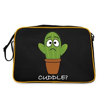 Cuddle | Cactus, funny pictures, funny sayings - Retro Bag - black/gold - Back