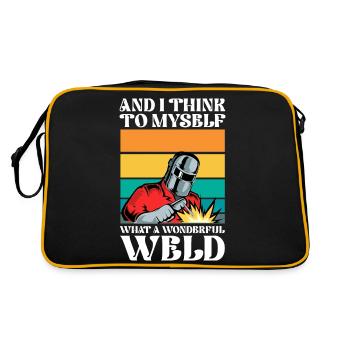 And i think to myself what a wonderful weld - Retro Tasche - Schwarz/Gold - Hinten