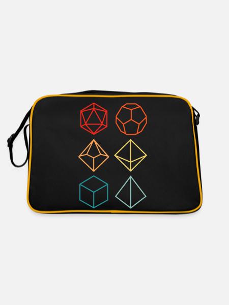 Dragon - Colorful silhouette game dice set - Retro Bag - black/gold - Back
