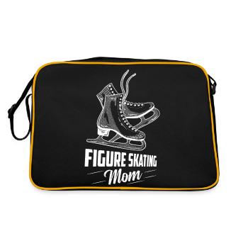 Figure Skating Mom Mother Ice Skating - Retro Bag - black/gold - Back