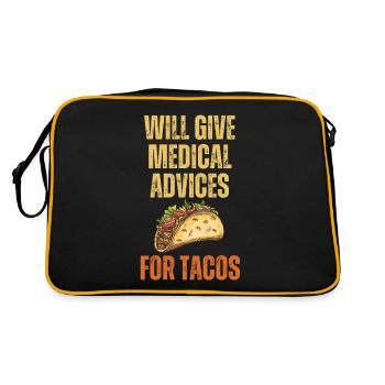 Funny Quote Medical Advices for Tacos - Retro Bag - black/gold - Back