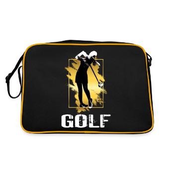 Golf Golfing Golfer Player Sport Hobby Gold - Retro Bag - black/gold - Back
