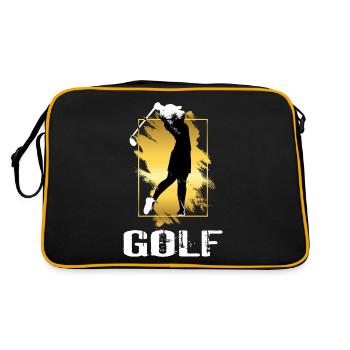 Golf Golfing Golfer Player Sport Hobby Gold - Retro Bag - black/gold - Back
