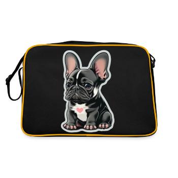 Bébé bouledogue français - Sac Retro - noir/or - Dos