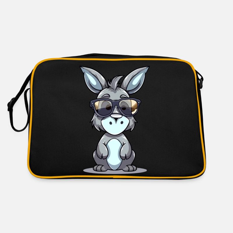 Tom der Esel - Retro Tasche - Schwarz/Gold
