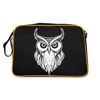 Owl Owl Bird Birds - Retro Bag - black/gold - Back