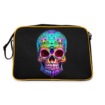 Multicolored stylized skull - Retro Bag - black/gold - Back