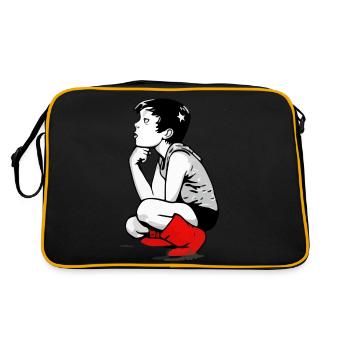 Mathieu rêveur street art - Sac Retro - noir/or - Dos