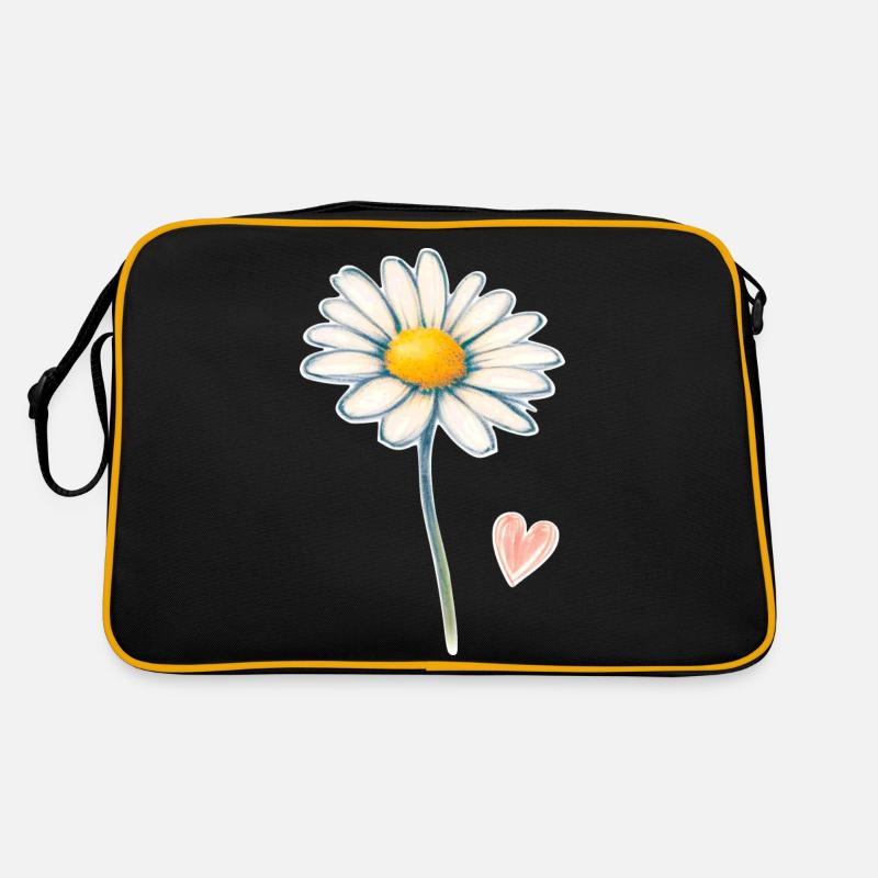 Daisy daisy with a small heart Retro Bag