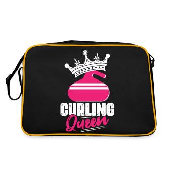 Curling Queen Broom Curler Ice Sport - Retro Bag - black/gold - Back