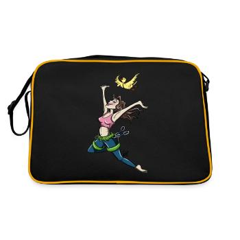 Grimpeur volant avec oiseau - Sac Retro - noir/or - Dos