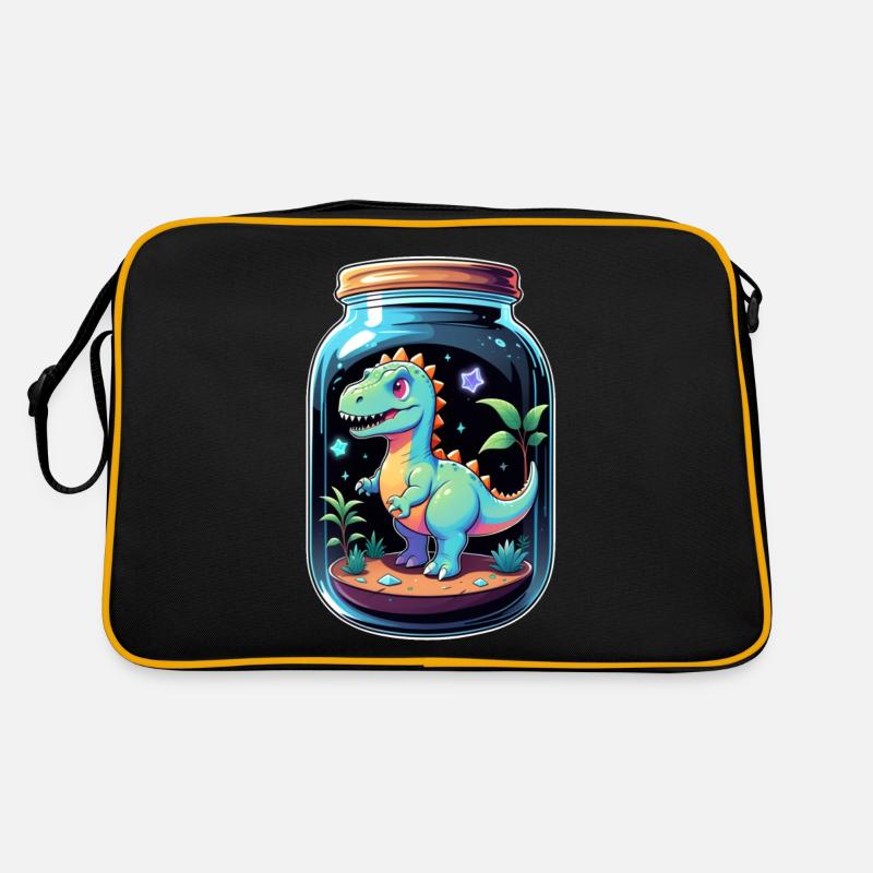 Dinosaur in a Cartoon Jar Retro Bag