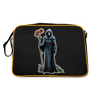 Illustration de fleurs de la Faucheuse - Sac Retro - noir/or - Dos