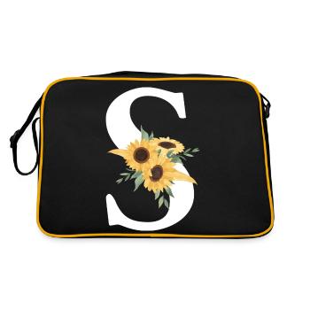 Sunflower Floral S Letter - Retro Bag - black/gold - Back