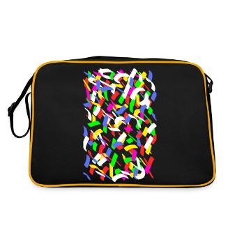 Ich bin nicht für Papiere - Retro Tasche - Schwarz/Gold - Hinten
