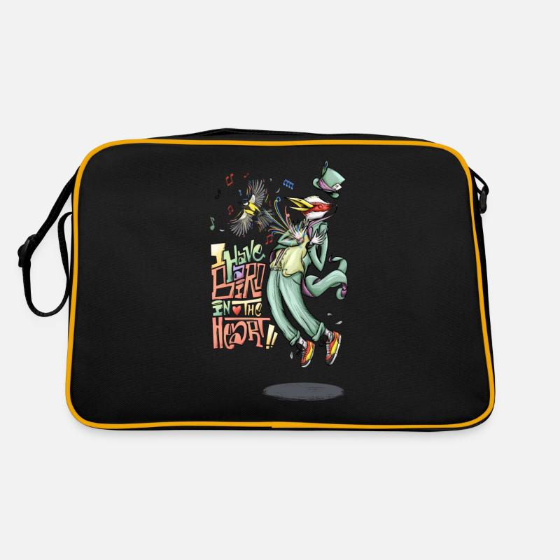 Ein Vogel im Herzen Retro Tasche