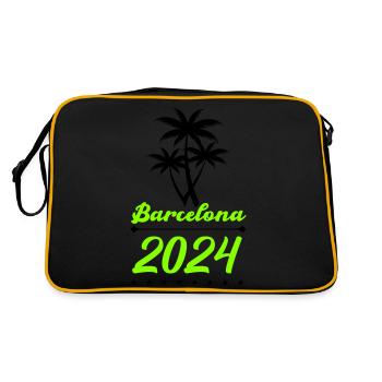 barcelona 2024 - Retro Tasche - Schwarz/Gold - Hinten