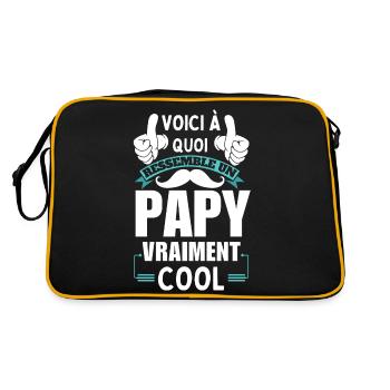 T-shirt Papy vraiment Cool - Sac Retro - noir/or - Dos