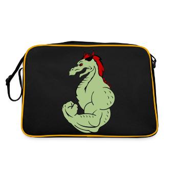 strong dragon 02 - Retro Tasche - Schwarz/Gold - Hinten