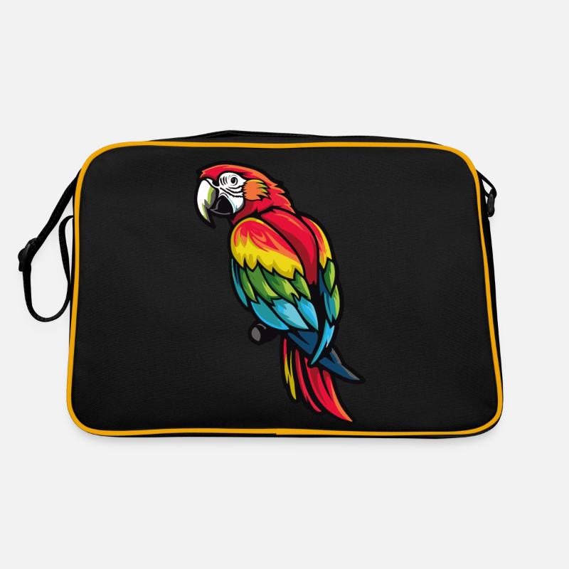 ara papagei - Retro Tasche - Schwarz/Gold