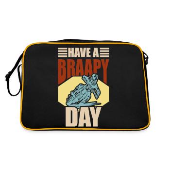 Dirt Biker Riding Have A Braapy Day Dirt Bike - Retro Bag - black/gold - Back