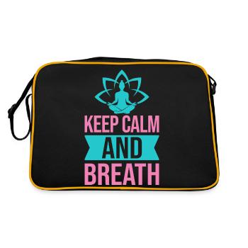 Yoga Keep Calm & Breath Funny Yoga - Sac Retro - noir/or - Dos