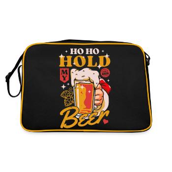 Noel hoho tient ma bière Santa Claus - Sac Retro - noir/or - Dos