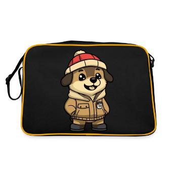 Dessin animé de chien Kangal - Sac Retro - noir/or - Dos