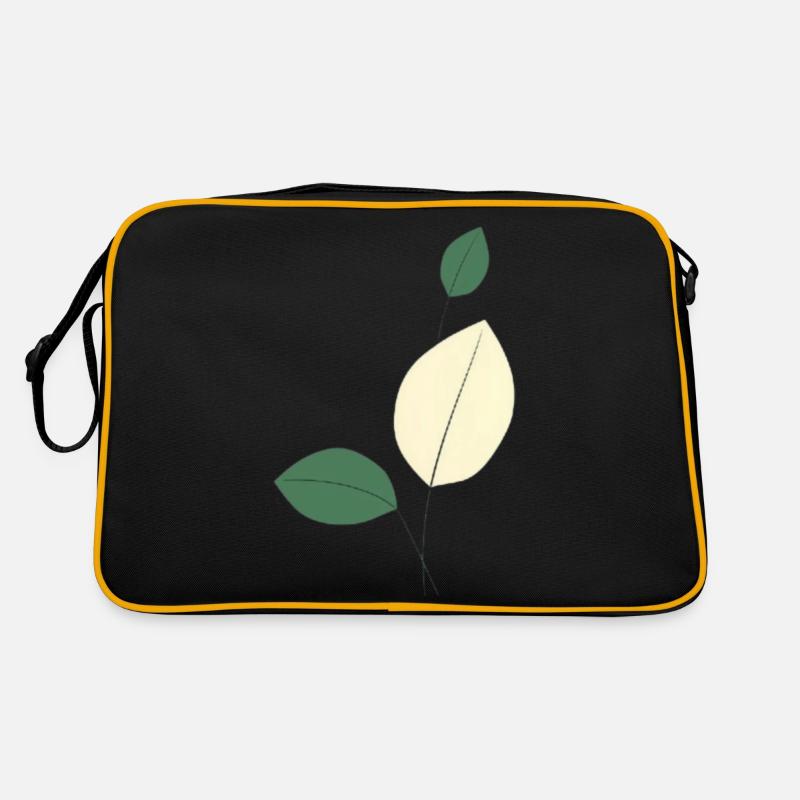 Blätter - Retro Tasche - Schwarz/Gold