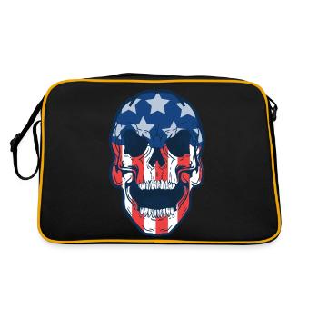 Crâne Amérique Républicain T-Shirt Armée Américaine - Sac Retro - noir/or - Dos